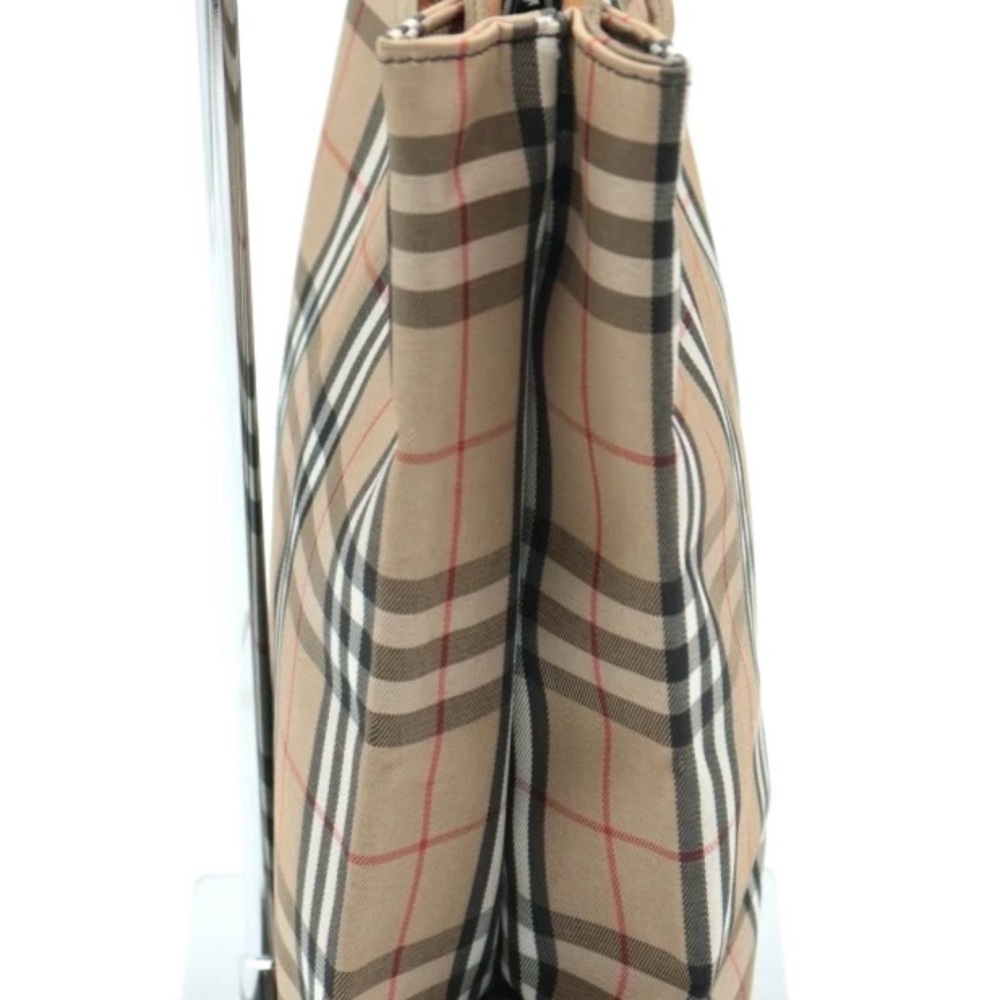 Burberry Beige Checkered Tote Bag - Picture 2 of 10